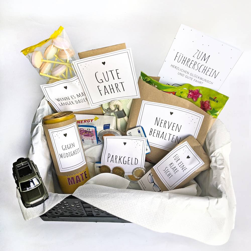 Führerscheingeschenke | zur Führerscheinprüfung | Karte | Druckvorlage A4 | Datei | PDF Vorlage Bild 4