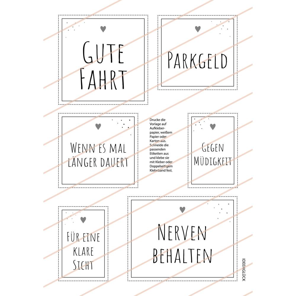 Führerscheingeschenke | zur Führerscheinprüfung | Karte | Druckvorlage A4 | Datei | PDF Vorlage Bild 5