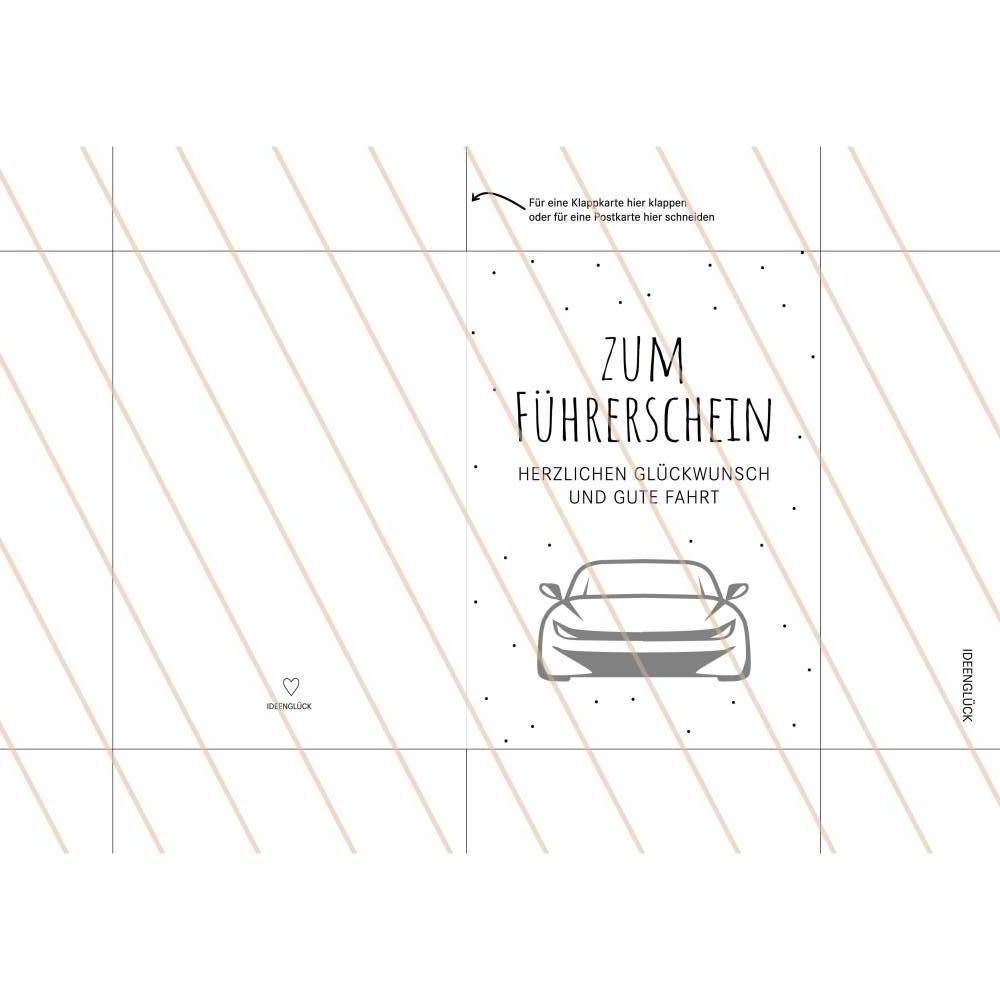 Führerscheingeschenke | zur Führerscheinprüfung | Karte | Druckvorlage A4 | Datei | PDF Vorlage Bild 6