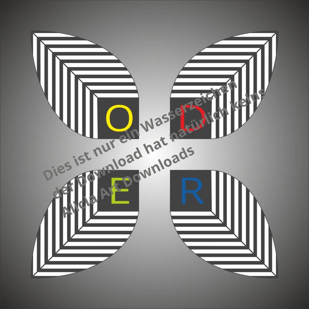 Optische Täuschung Vier Schächte mit dunkelgrauen bzw schwarzen Linien 30 x 30 cm Bild 4