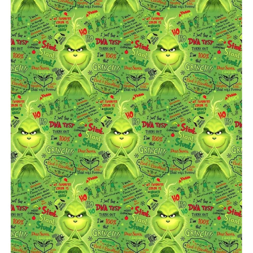 Sommersweat Grinch – Weicher & Dehnbarer Stoff für Bekleidung & Accessoires