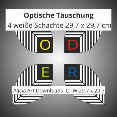 Vier Schächte Optische Täuschung Format für den Randlosdruck Din A 3