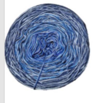 Bobbel Nr. 57 – 3-fädig, 800 m – Farbverlaufsgarn Blau, handgewickelt – 50% Baumwolle, 50% Polyacryl – Unikat