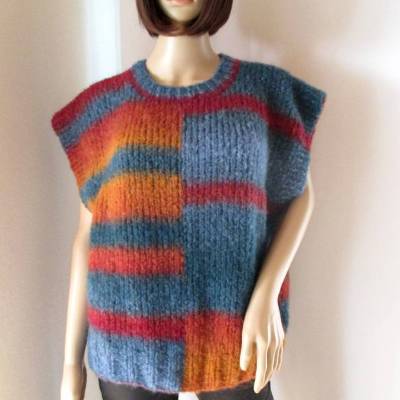 Pullunder aus feinem Alpaka, kuschelweich und leicht, Slipover, Westover, handgestrickt