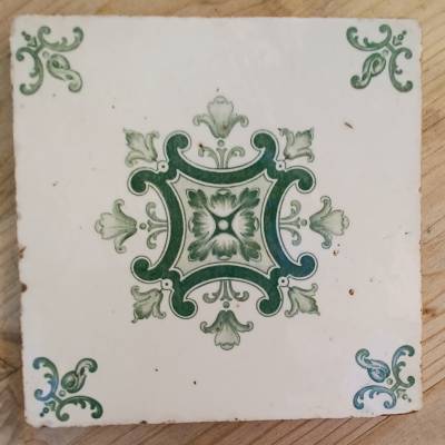 Original Alte Jugendstil Fliese Villeroy & Boch – 14,5 x 14,5 cm Kachel, antik & einzigartig