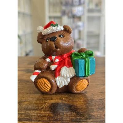 Teddybär - Weihnachtsdekoration aus Keramik -