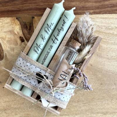 Kerzenset als stilvolles, individualisierbares Geldgeschenk zur Hochzeit – personalisierbar & hochwertig