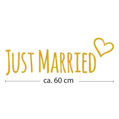 Just Married Aufkleber Hochzeit – Brautauto Sticker | Hochzeitsdeko Auto | Hochzeitssticker Vinyl personalisiert durch W