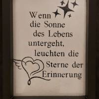 Stickdatei Trauerspruch wenn die Sonne untergeht für den 13x18 Rahmen