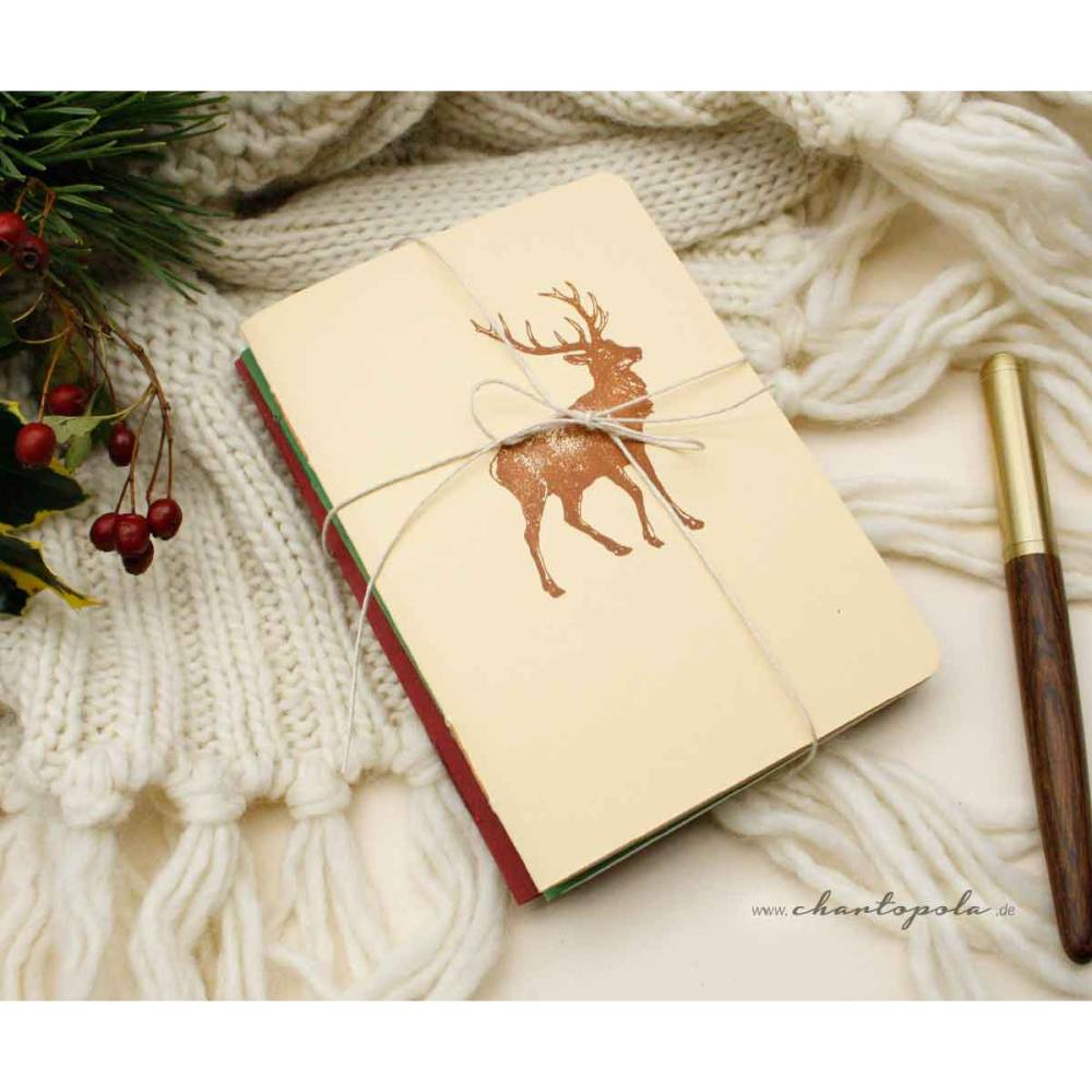 3er-Set Notizhefte „Weihnachtsträume“, handmade Bild 2