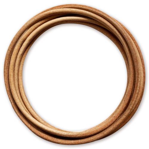 Lederriemen Rundriemen Ø 3mm / 5 Meter vegetabil gegerbt natur o. braun | Lederband Basteln DIY Schmuckherstellung Leder