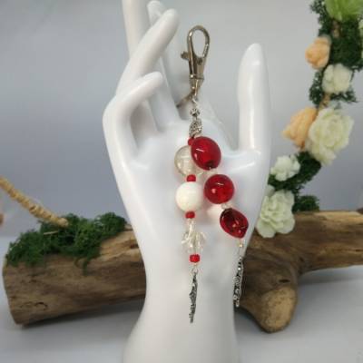 Designer Schlüsselanhänger Schneeweißchen und Rosenrot – Unikat mit Karabiner