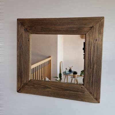 Altholz Spiegel S2180 Holzspiegel Wandspiegel antiko optik Alteiche sonnenverbrannt Holzspiegel upcycling nachhaltig