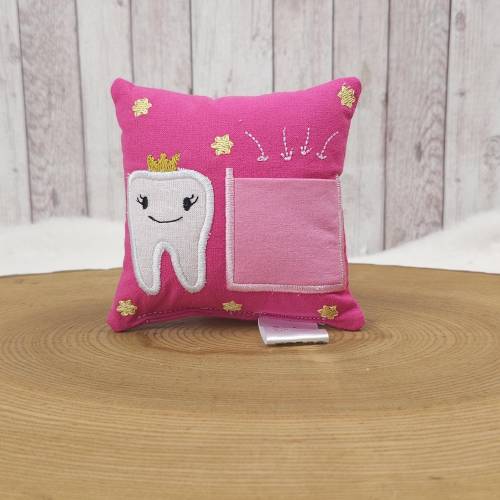 Zahnfeekissen pink, mit oder ohne Name | 11cm x 11cm | personalisiertes Kissen | Zahnfee Kissen | Wackelzahn | Geschenki
