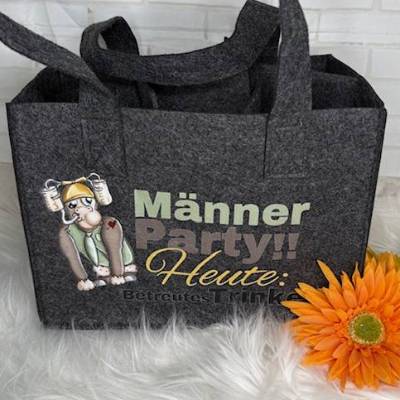 Sehr schöne bedruckte Männerhandtasche Flaschentasche Biertasche lustig Geschenk Geburtstag