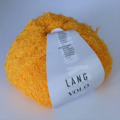 Fransengarn-sonnengelb-Lang Yarns-Volo-Baumwolle + Polyamid-Strickgarn-Häkelgarn-Handarbeiten-DIY-Material