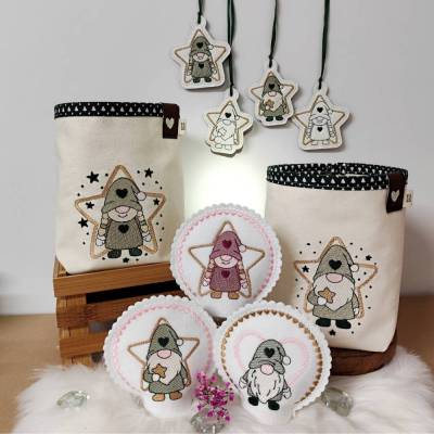 Stickdateien Wichtelliebe inkl. ITH-Anhänger & Teelichthüllen – 35 Motive ab 10x10 cm