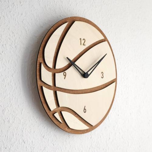Uhr Basketball Holz Wohnzimmeruhr Wanduhr