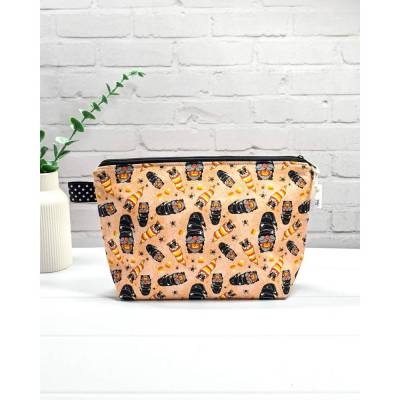 Projekttasche Halloween 200g – Handgenähte Stricktasche mit Reißverschluss & exklusivem Nadelmikado Design