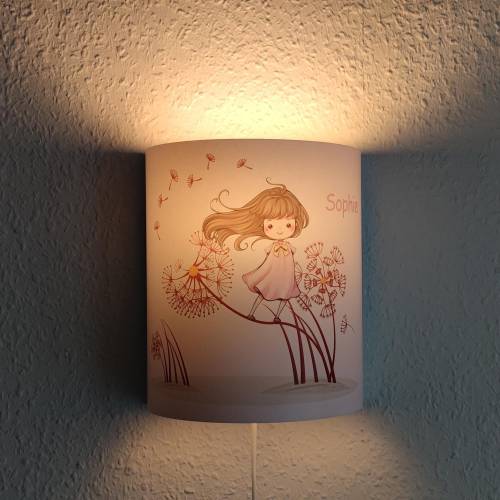 Kinderzimmer Lampe Pusteblume | Nachtlicht Kinder Wandlampe | Mädchenzimmer Lampe Babyzimmer | Geschenk Geburt Taufe Dek