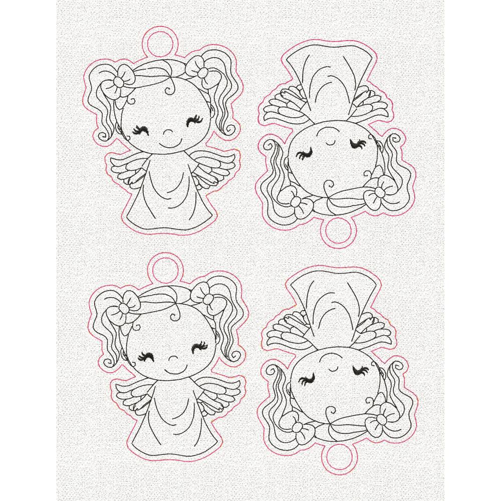 Stickdatei Engel Schlüsselanhänger ITH Set – Taschenbaumler & Anhänger von Design-by-Jasmina / Sternenkind Bild 5