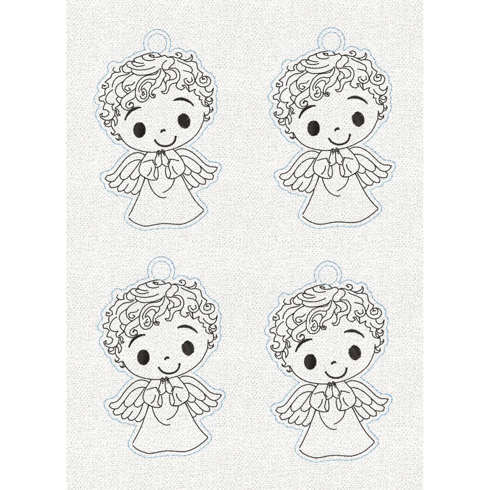 Stickdatei Engel Schlüsselanhänger ITH Set – Taschenbaumler & Anhänger von Design-by-Jasmina / Sternenkind Bild 6