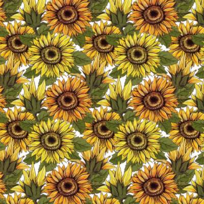 10 Bogen Geschenkpapier mit Sonnenblumen in Gelb- und Orangetönen