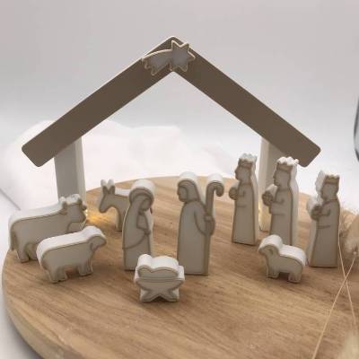 Weihnachten: Weihnachtskrippe modern – Minimalistische Krippe aus 3D-Druck