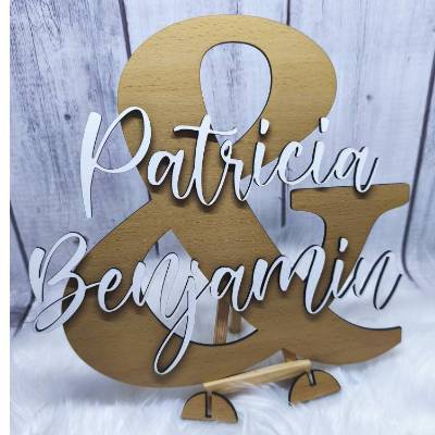 TiSaJa - Namensschild &-Zeichen Hochzeit Geschenk Jubiläum Geldgeschenk