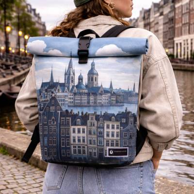 RollTop Rucksack – Einzigartiges Design, Laptopfach – Perfektes Geschenk für Reisende und Stadt