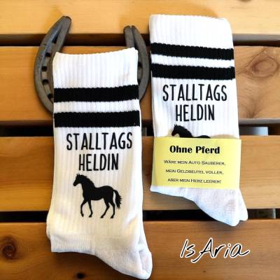 Stalltagsheldin / Pferde Socken, Tennissocken, Strümpfe, Geschenkidee für Reiterinnen
