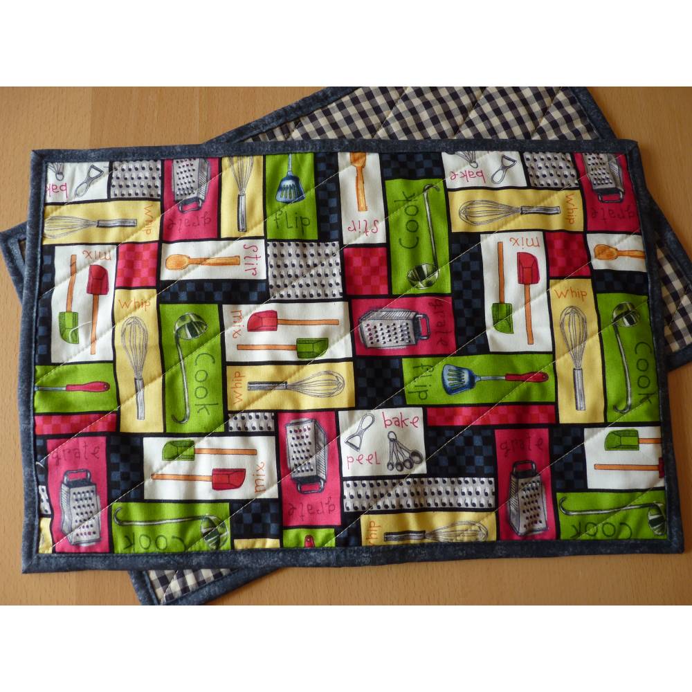 Platzsets mit Küchenmotiven Tischsets Tischmatte Platzdeckchen Platzset Tischgedeck Deckchen Platz-Set Tisch-Set