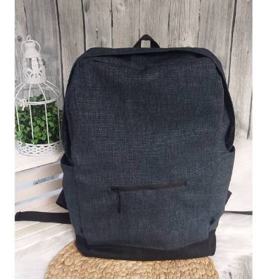 Rucksack WASSERFEST (Farbbeispiel navy) aus Leinenoptik Canvas, wasserdichter Innenraum, Tasche in 36 Farben