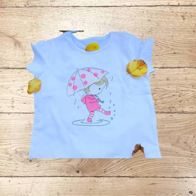 Stickdatei Herbst Mädchen mit Regenschirm – Set 2559/1 für Maschinenstickerei