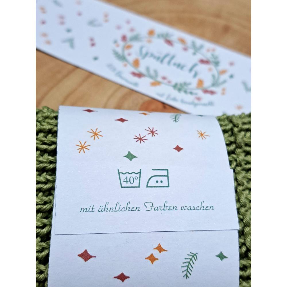 Geschenkverpackung für Spültücher –Weihnachtliche Banderole zum Selbstausdrucken - Printable Download Datei Bild 3