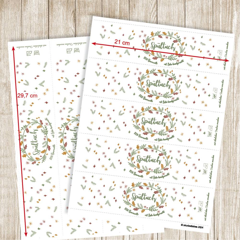 Geschenkverpackung für Spültücher –Weihnachtliche Banderole zum Selbstausdrucken - Printable Download Datei Bild 4