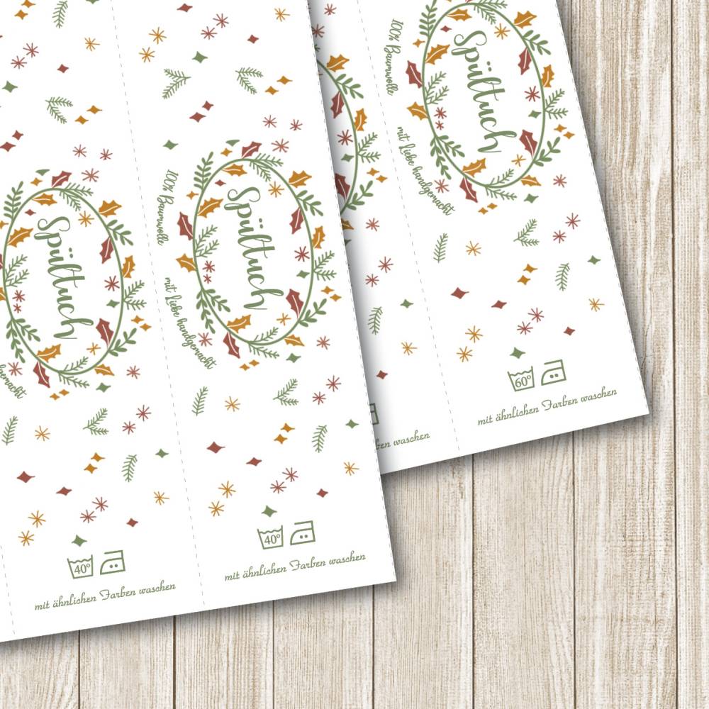 Geschenkverpackung für Spültücher –Weihnachtliche Banderole zum Selbstausdrucken - Printable Download Datei Bild 5