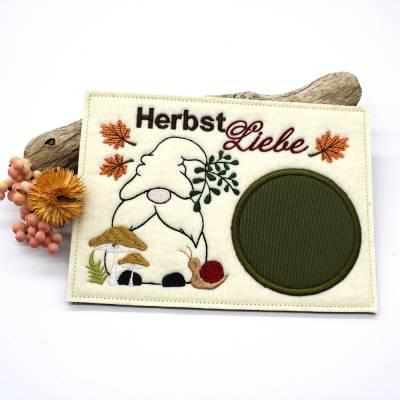Stickdatei Mugrug Untersetzer Herbst Wichtel ab 13x18cm