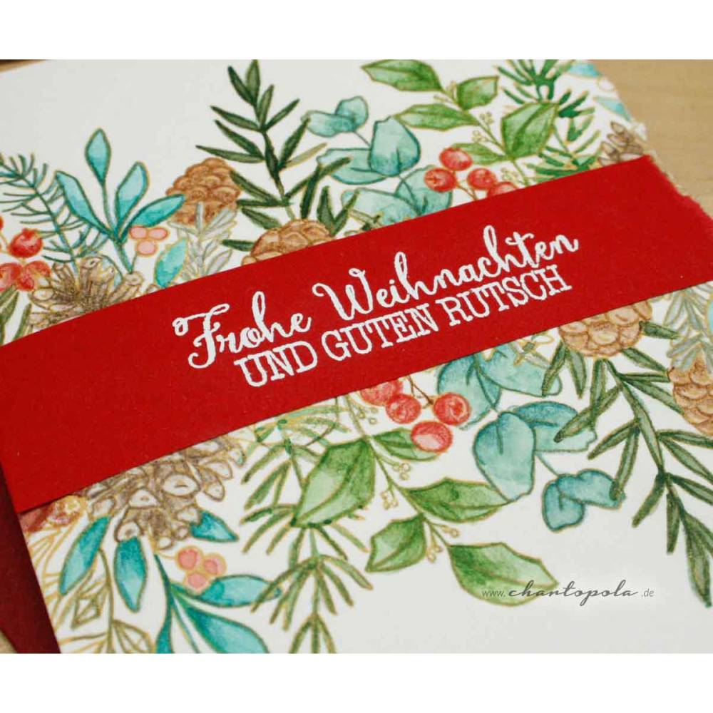 Handgemachte Weihnachtskarte „Tannenzweige“ Bild 2