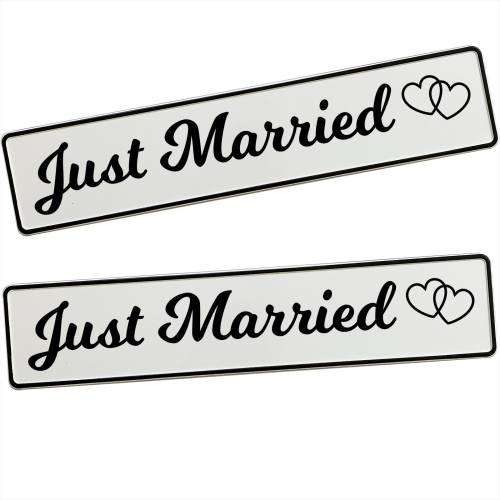 Kennzeichen Herzchen zur Hochzeit Just Married Deko Hochzeitsauto Hochzeitskennzeichen Herzen Fotorequisite für Brautpaa
