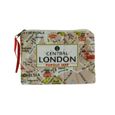 Kosmetiktasche Schminktasche Kramtäschchen London Stadtplan in Größe M/Midi