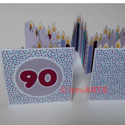 Faltkarte Kerzen zum runden Geburtstag (SVG)