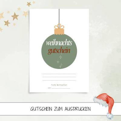 Weihnachtsgutschein zum Ausdrucken – Last Minute Geschenk als PDF