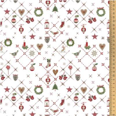 Acufactum Baumwolle-Stoff Weihnachtsornamente Weihnachten Winter ab 25cmx150cm Neue Serie