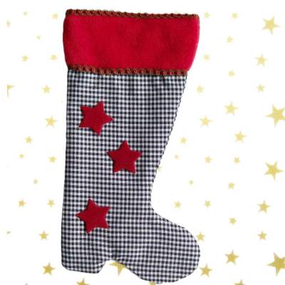 Nikolaus-Stiefel aus Baumwolle – Handgemachter Weihnachtsstiefel zum Befüllen, Unikat, viele Farben & Muster, Weihnachtsstrumpf, Nikolausgeschenk