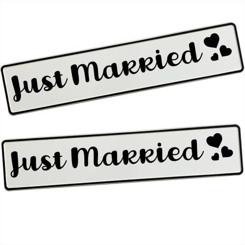 Hochzeitskennzeichen Herzchen – Just Married Deko für Hochzeitsauto & Fotorequisit personalisierbar