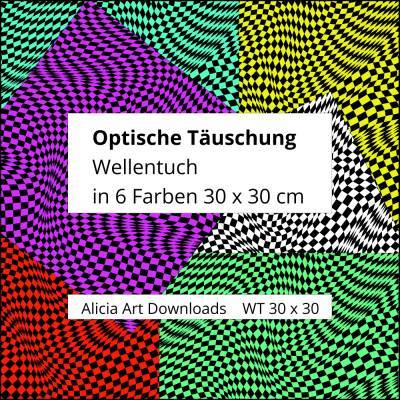 Optische Täuschung Wellentuch in 6 Farben 30 x 30 cm