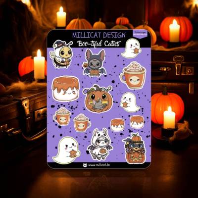 Halloween Stickerbogen "Boo-tiful Cuties" | Aufkleber Halloween