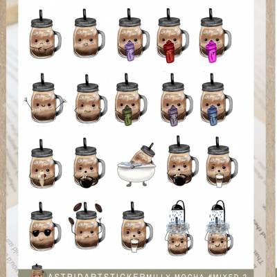 Milly Mocha - mixed 2 stickerbogen   : Funktionale Milly Sticker für Pocket Planner