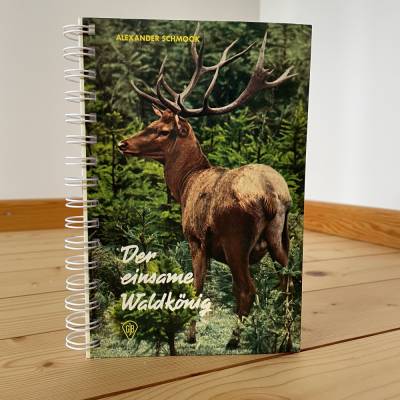 Upcycling Notizbuch "Der einsame Waldkönig" aus Buchdeckel des Kinderbuchs der 60er Jahre, Geschenk für Natur